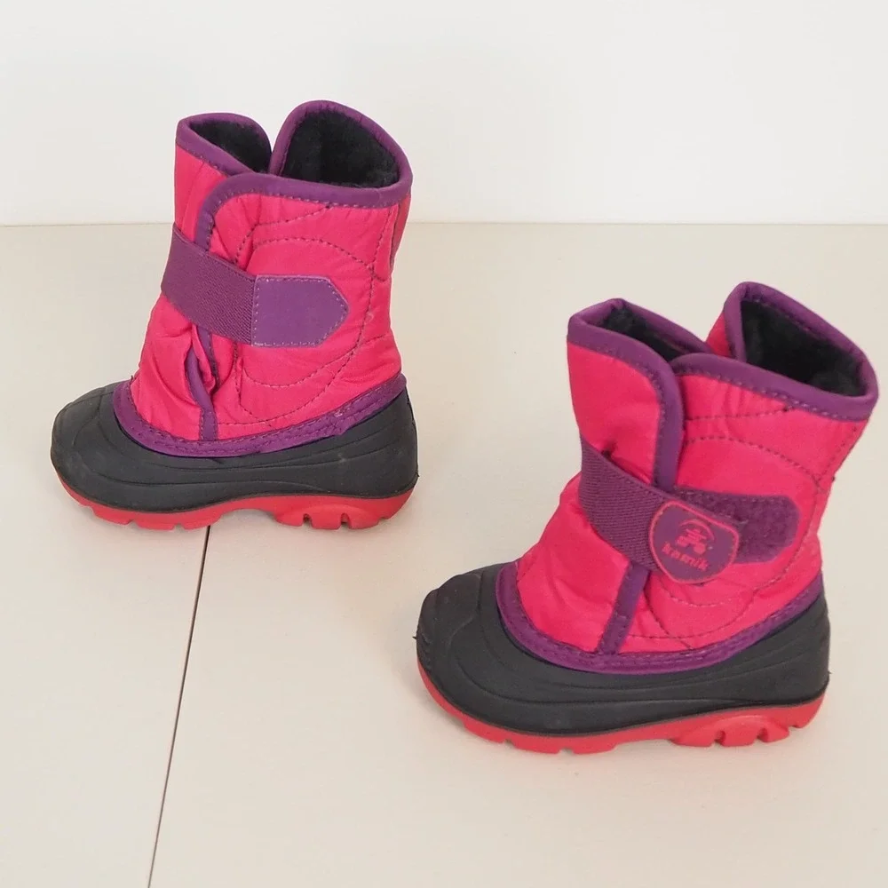 Kamik Snowbug 5 Toddler Girls Boots Sz‎ 5 Made in Canada Fur Lined Insulated - Picture 6 of 13